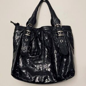 Stewart Weitzman Patent leather large black Tote Bag Luxury Statement